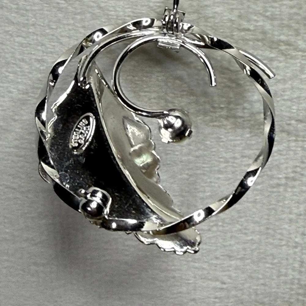 Vtg Charles Reis C.R.CO Sterling Silver Fresh Water Pearl Leaf Pin Brooch 5610